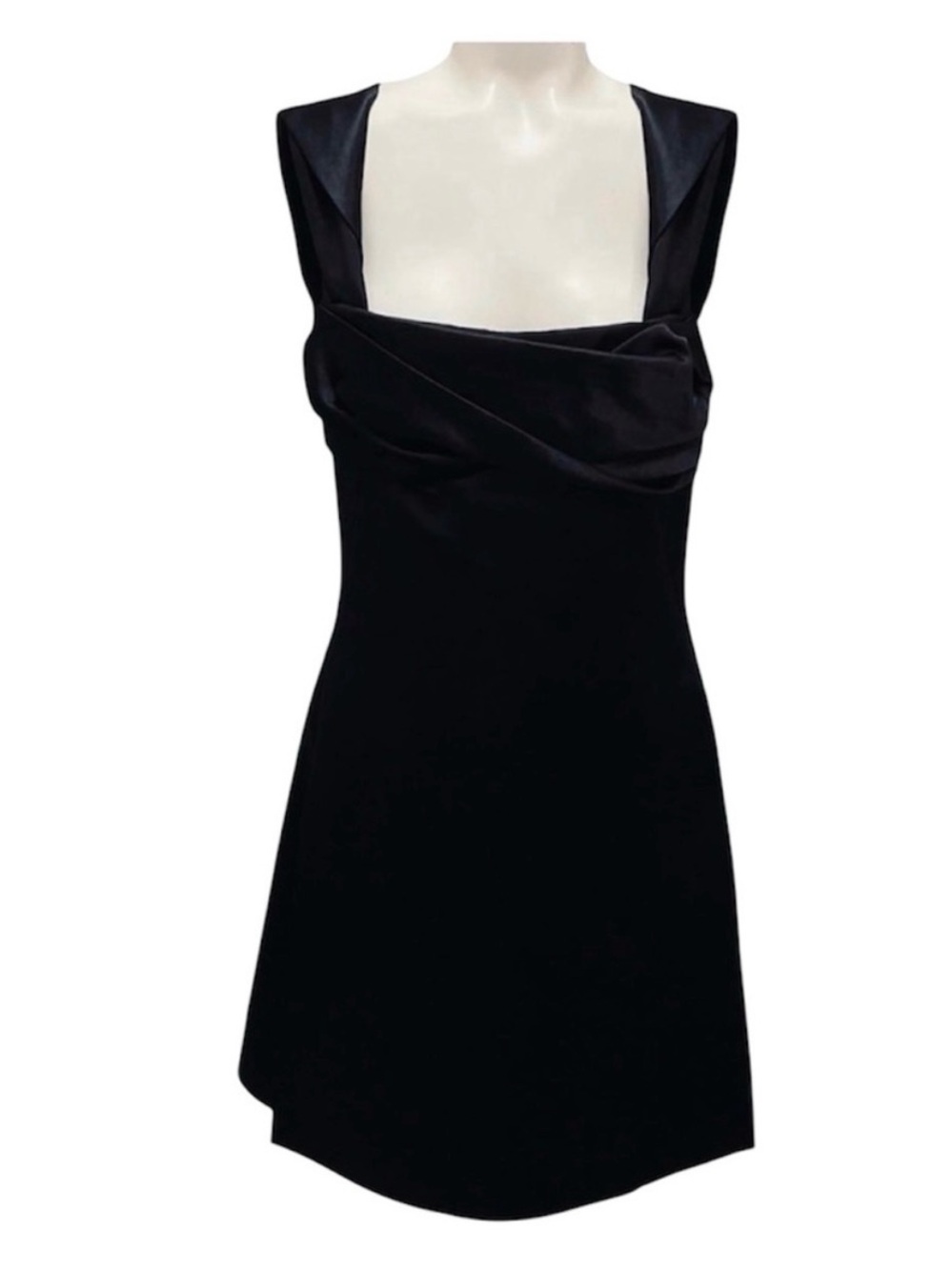 NWT Jil Sander Black Draped Mini Dress | Size 34 | US 2 or XS